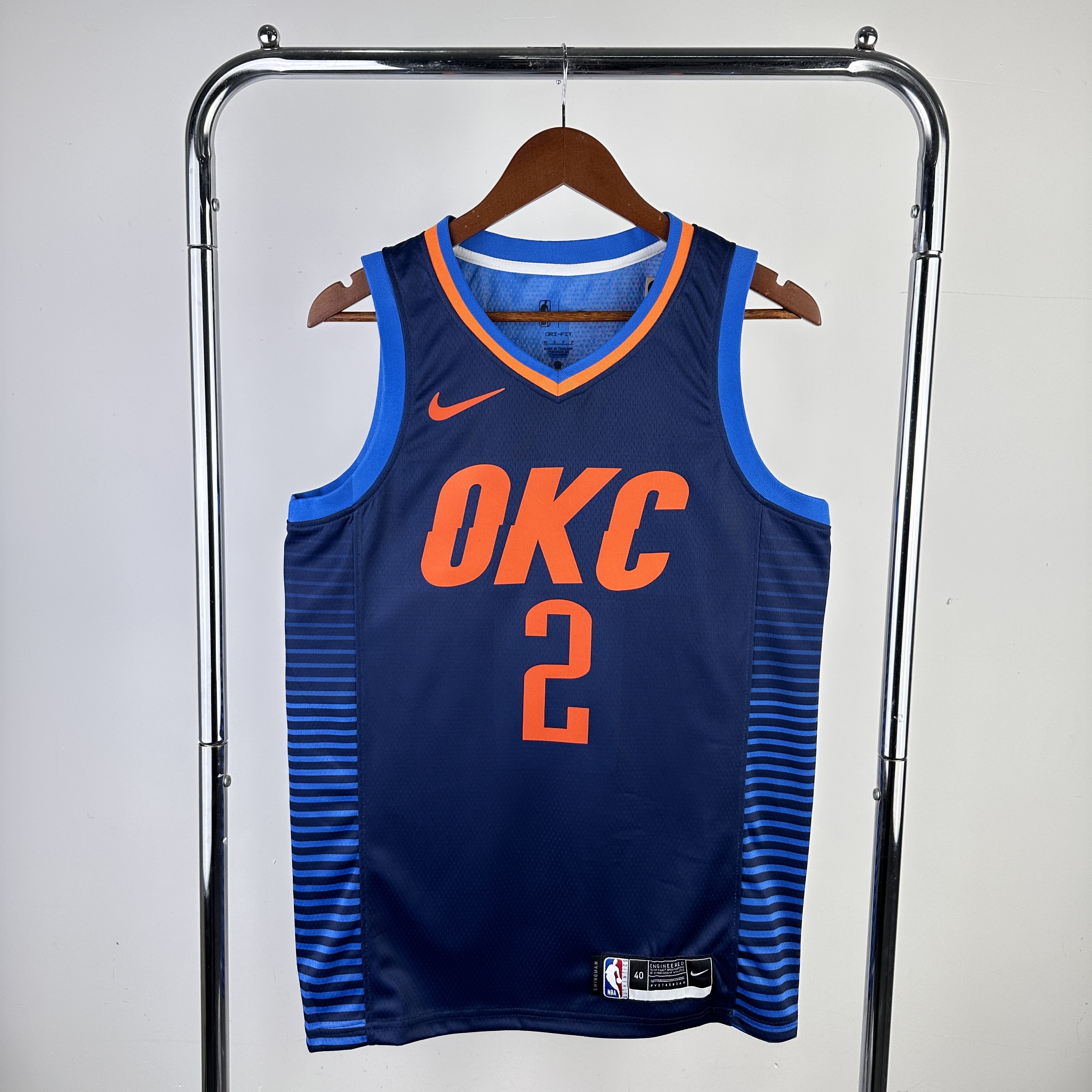 Men Oklahoma City Thunder #2 Gilgeous-Alexander Blue Nike 2024 NBA Jersey